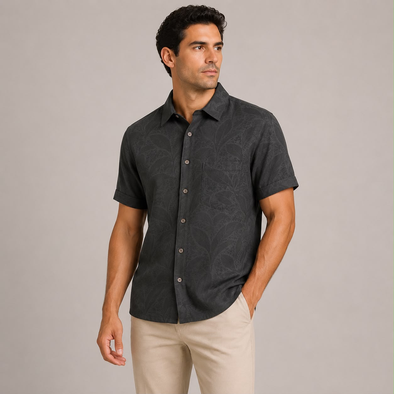 CAMISA MANGA CORTA ESTILO GUAYABERA