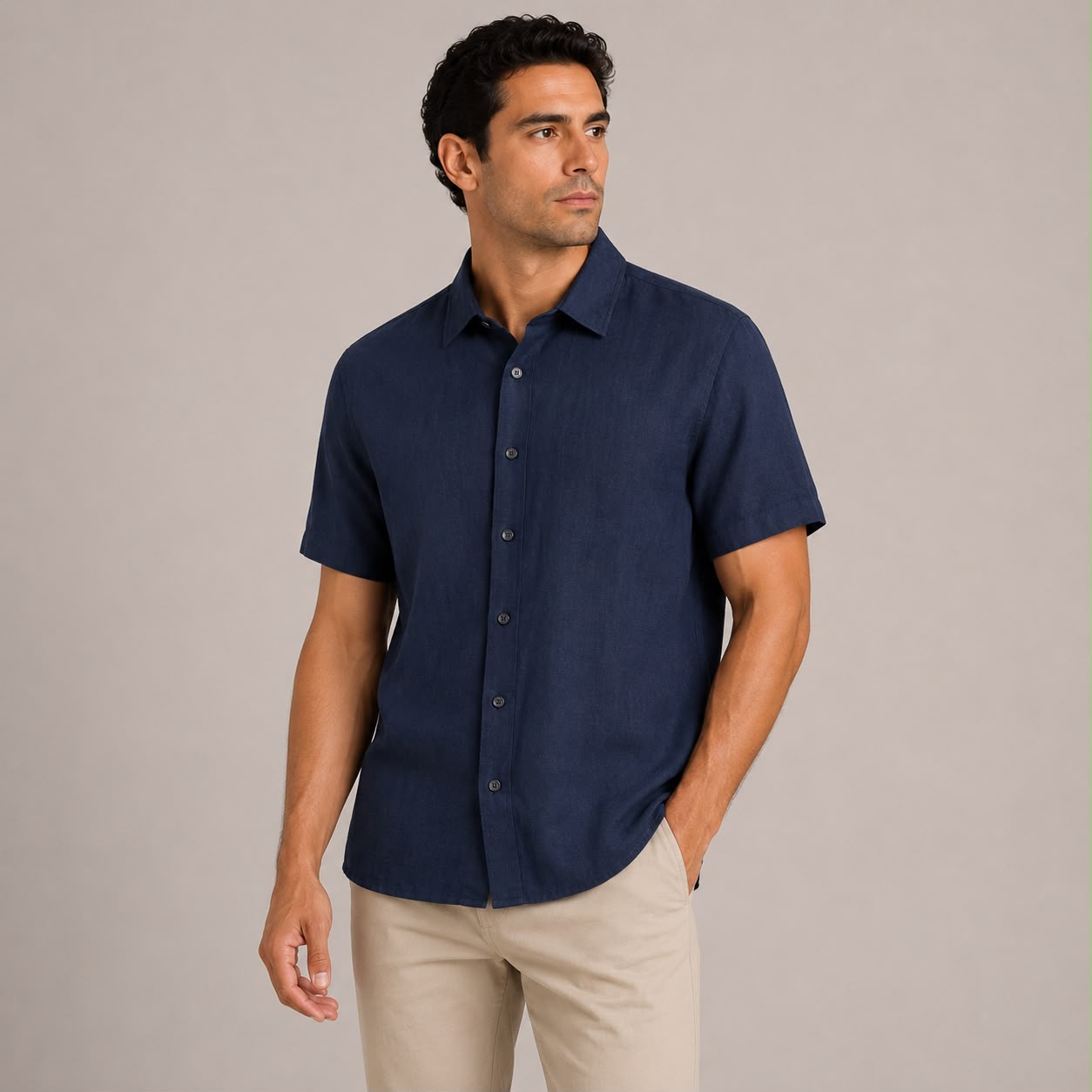 CAMISA MANGA CORTA ESTILO GUAYABERA
