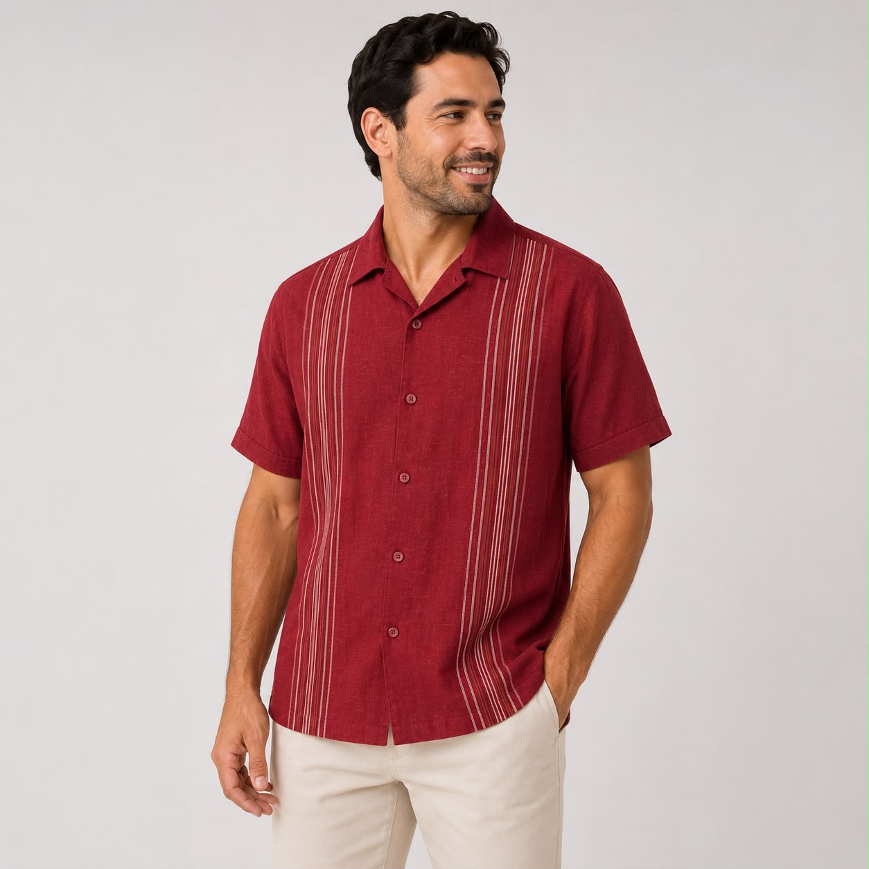 CAMISA MANGA CORTA ESTILO GUAYABERA