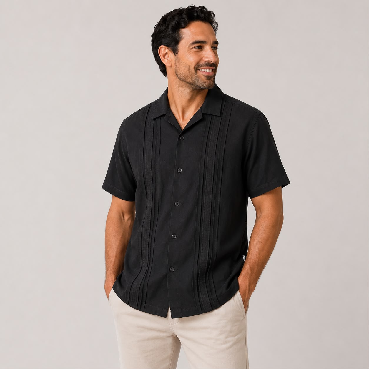 CAMISA MANGA CORTA ESTILO GUAYABERA